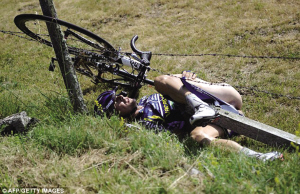 荷兰选手胡格兰德被撞